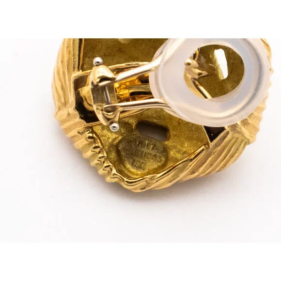 Angela Cummings 1984 Studio Textured Wrapped Earrings Solid 18Kt - Picture 6 of 9